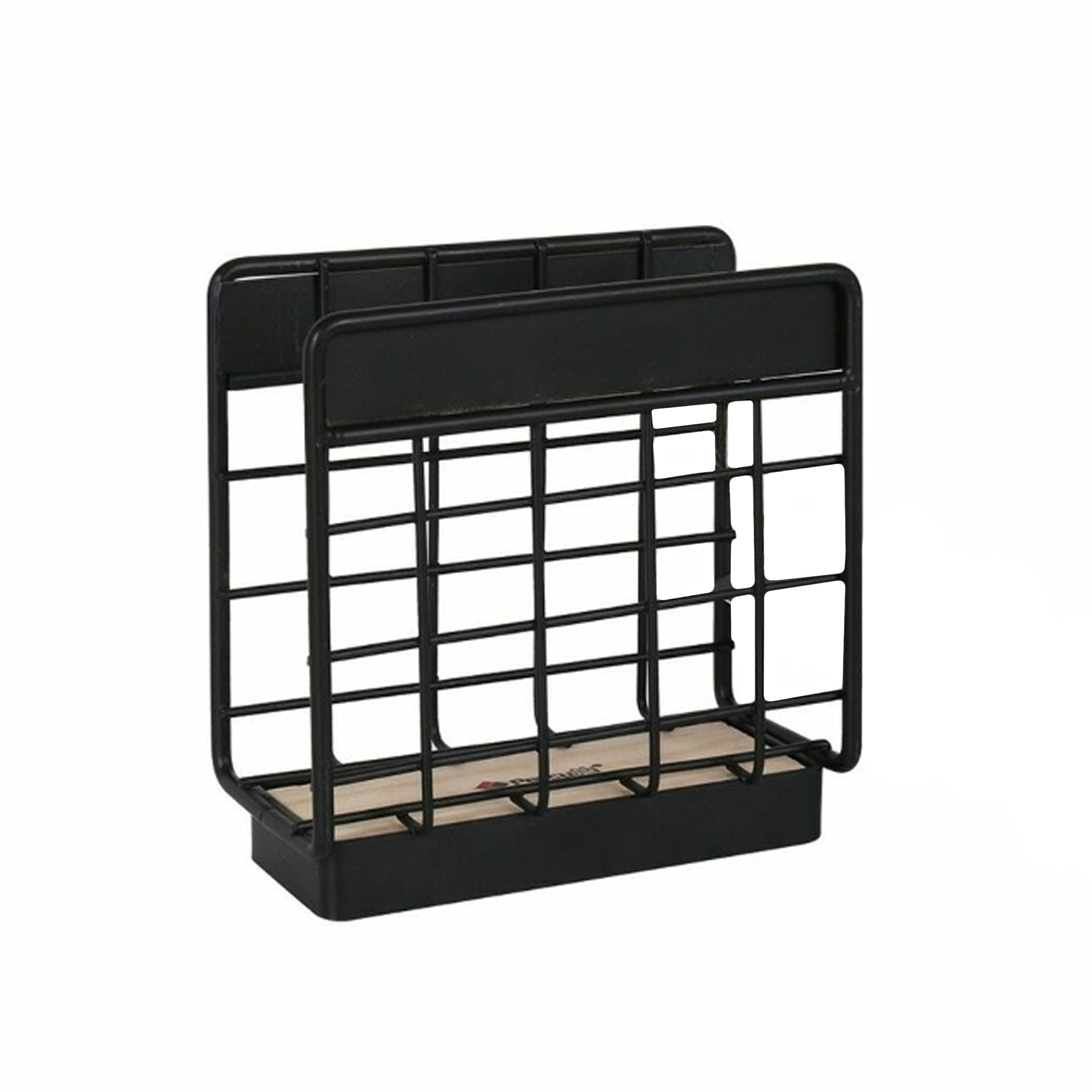 Suporte Guardanapos Metal Retangular Preto