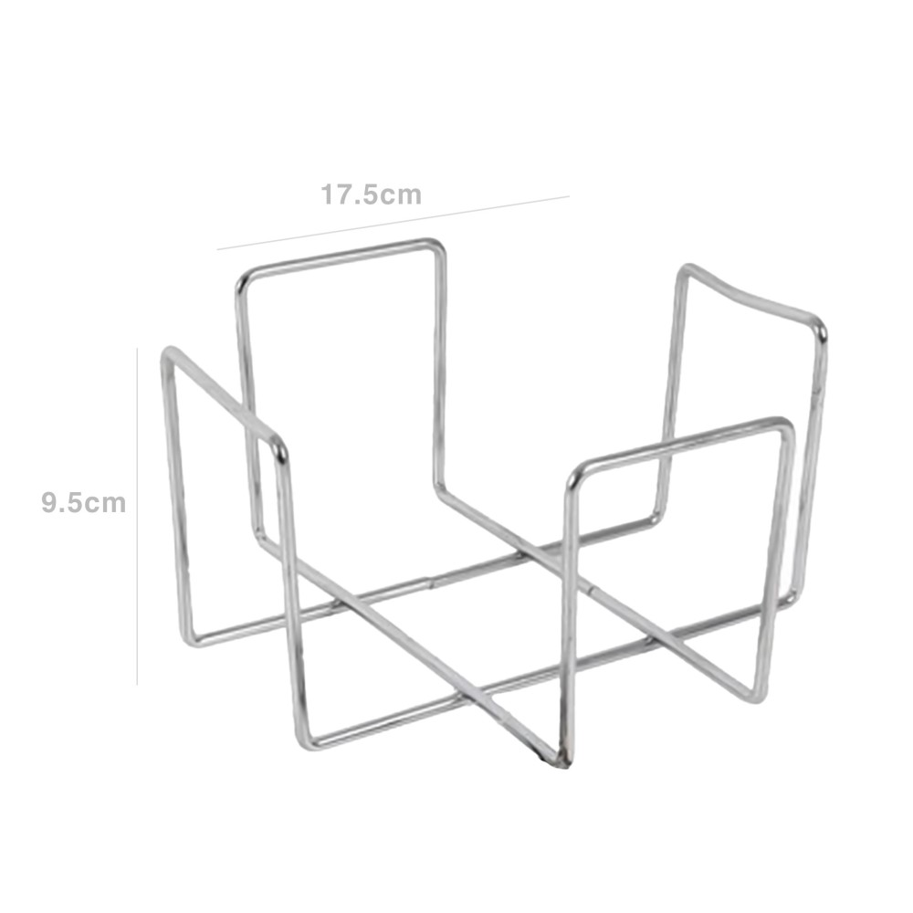 Suporte Guardanapos Metal Prateado 17.5X17.5X9.5cm