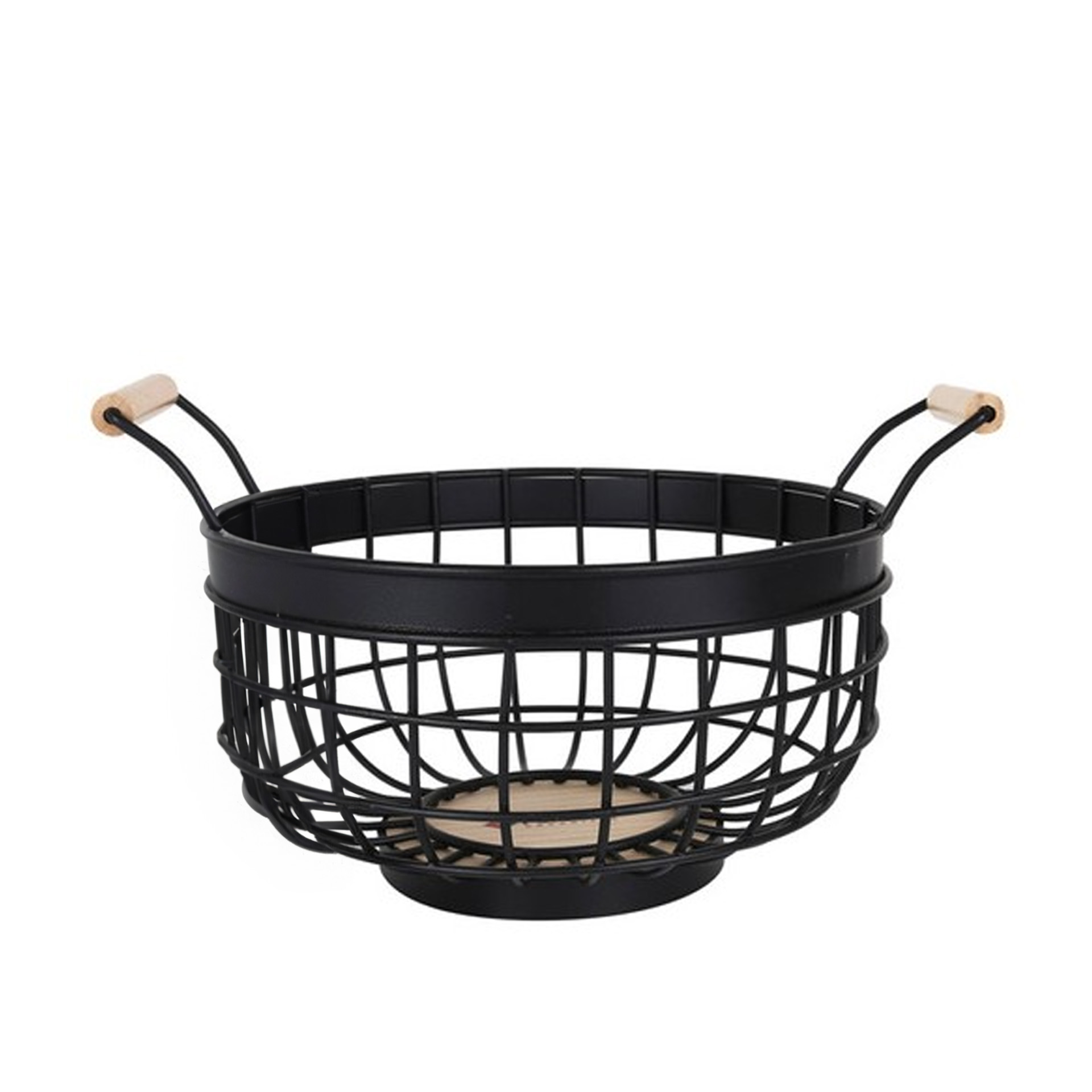 Fruteira Metal Redonda Preta