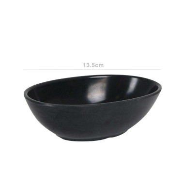 Taça Melamina Oval Preto 13.5cm
