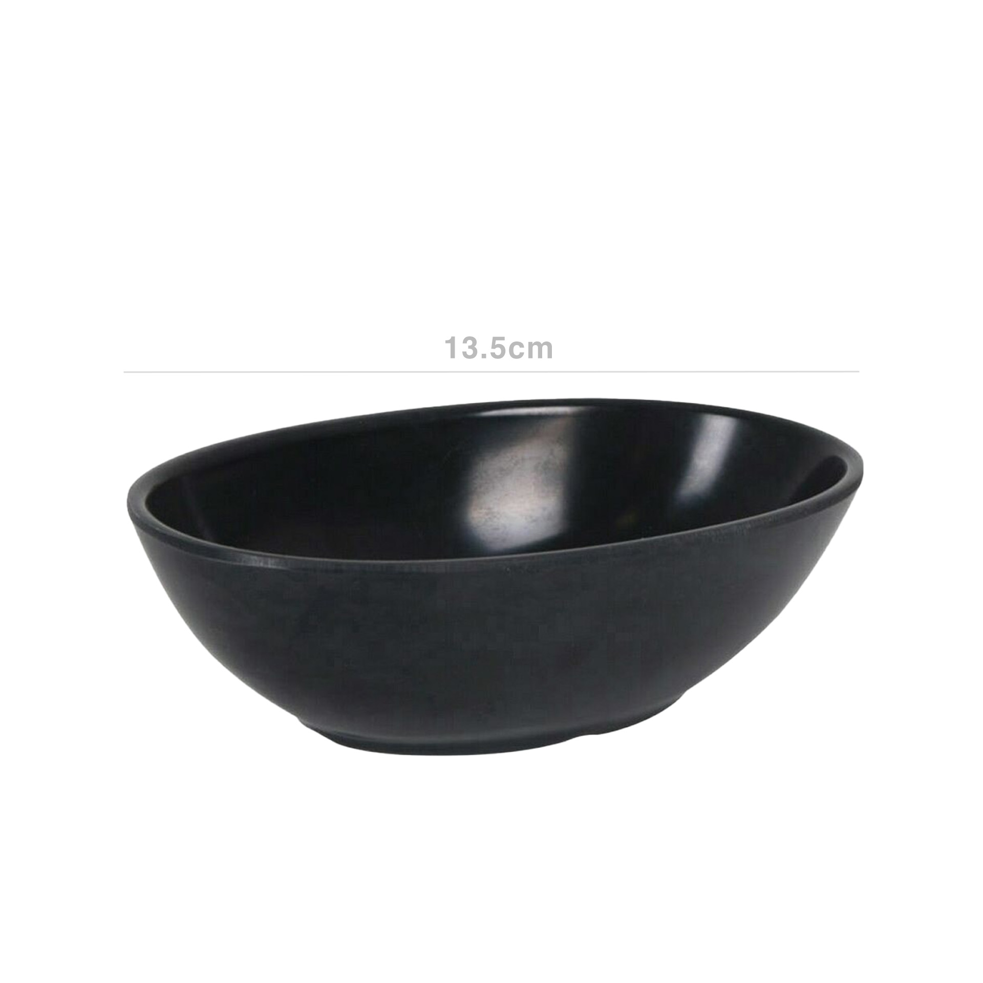 Taça Melamina Oval Preto 13.5cm
