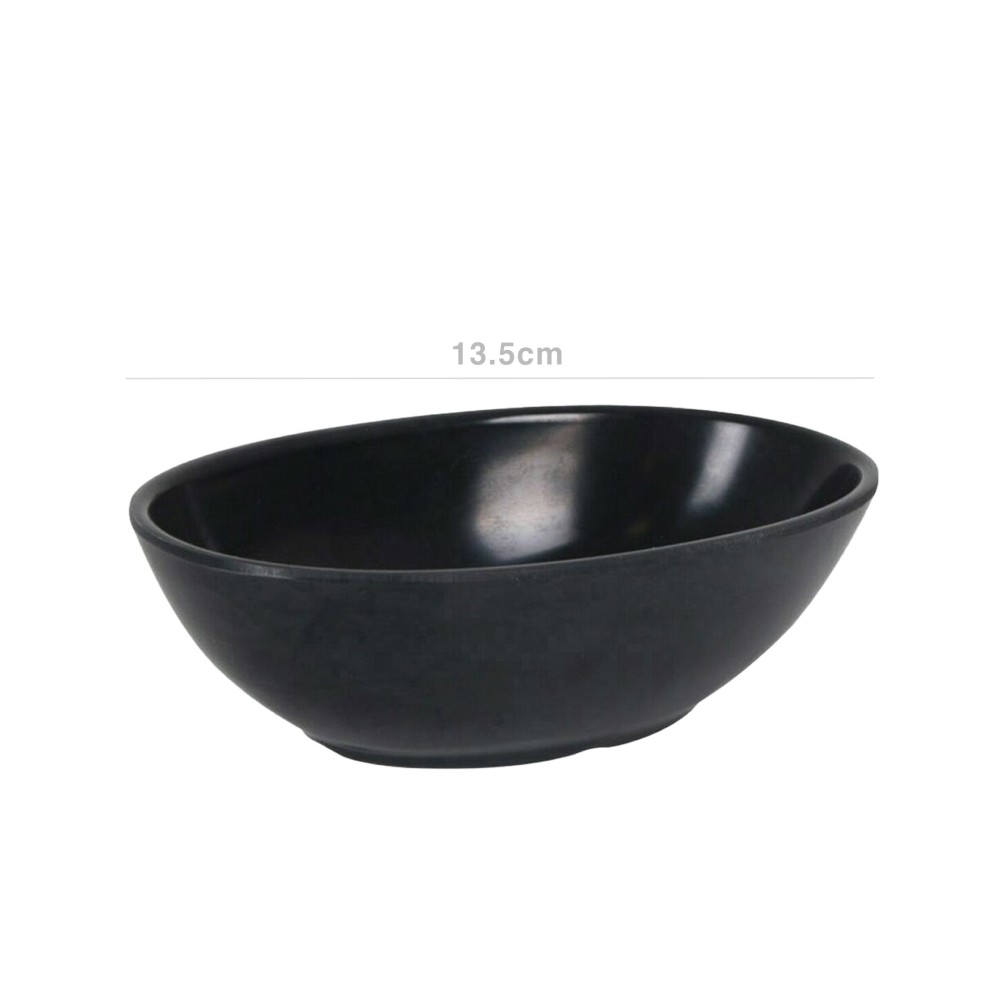Taça Melamina Oval Preto 13.5cm