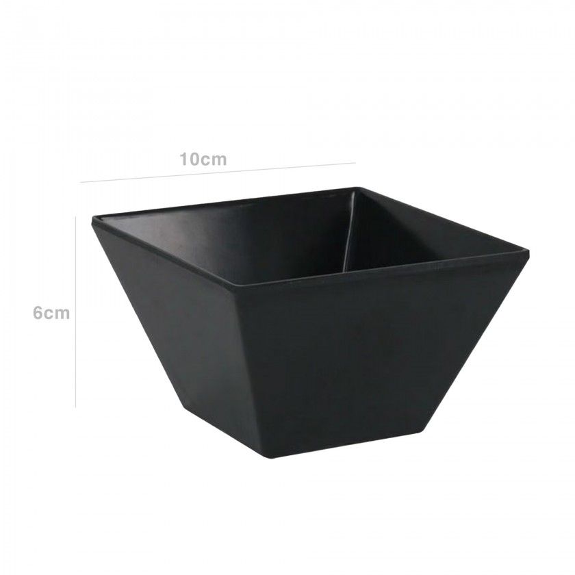 Taça Melamina Quadrada Preto 10X6cm Taça Melamina Quadrada Preto 10X6cm