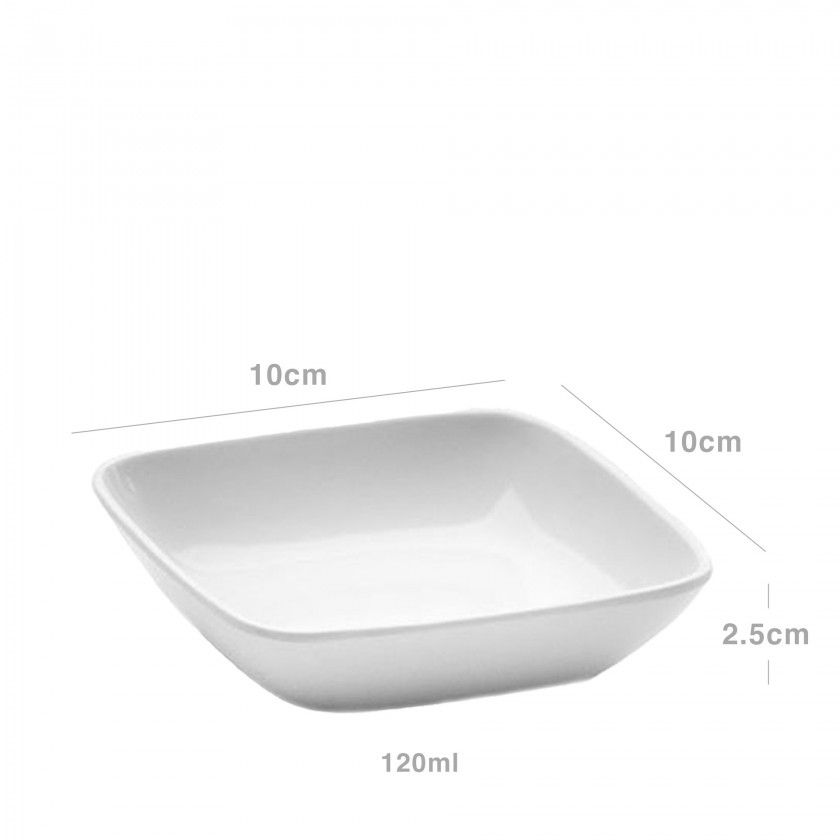 Saladeira Melamina Classic Branco 120ml 10X10X2.5cm