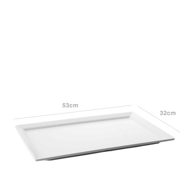Bandeja Melamina Classic Branca 53X32cm