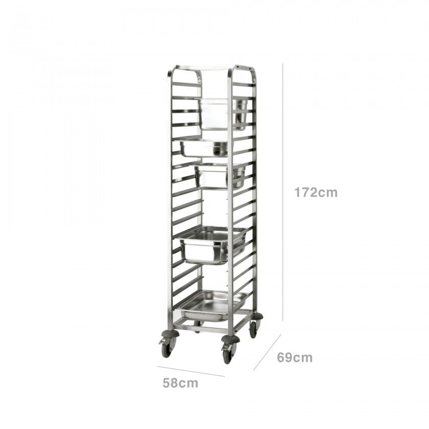 Carro Porta Bandejas Lacor Gn2/1 58X69X172cm Carro Porta Bandejas Lacor Gn2/1 58X69X172cm
