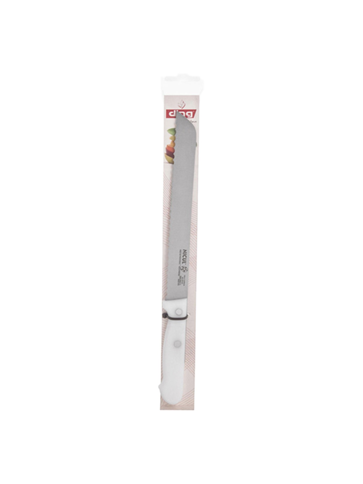 Faca Pão Classic Pom Serrilha Cabo Branco 19cm
