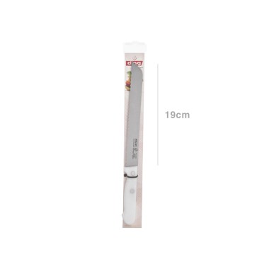 Faca P�o Classic Pom Serrilha Cabo Branco 19cm