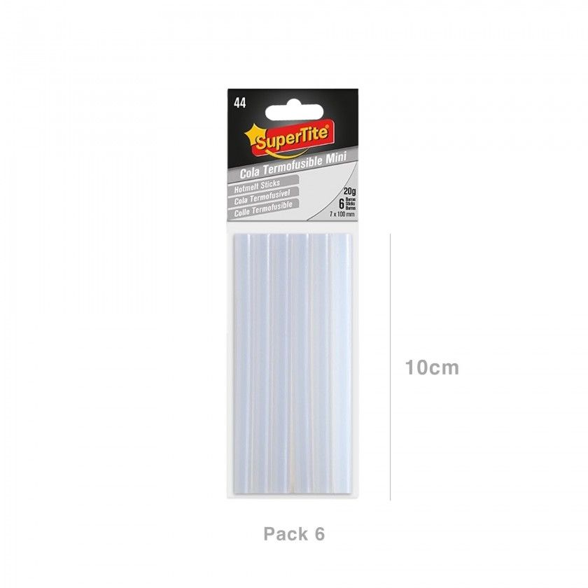 Cola Quente Supertite para Pistola Mini 20gr 7X100mm Pack 6 Cola Quente Supertite para Pistola Mini 20gr 7X100mm Pack 6