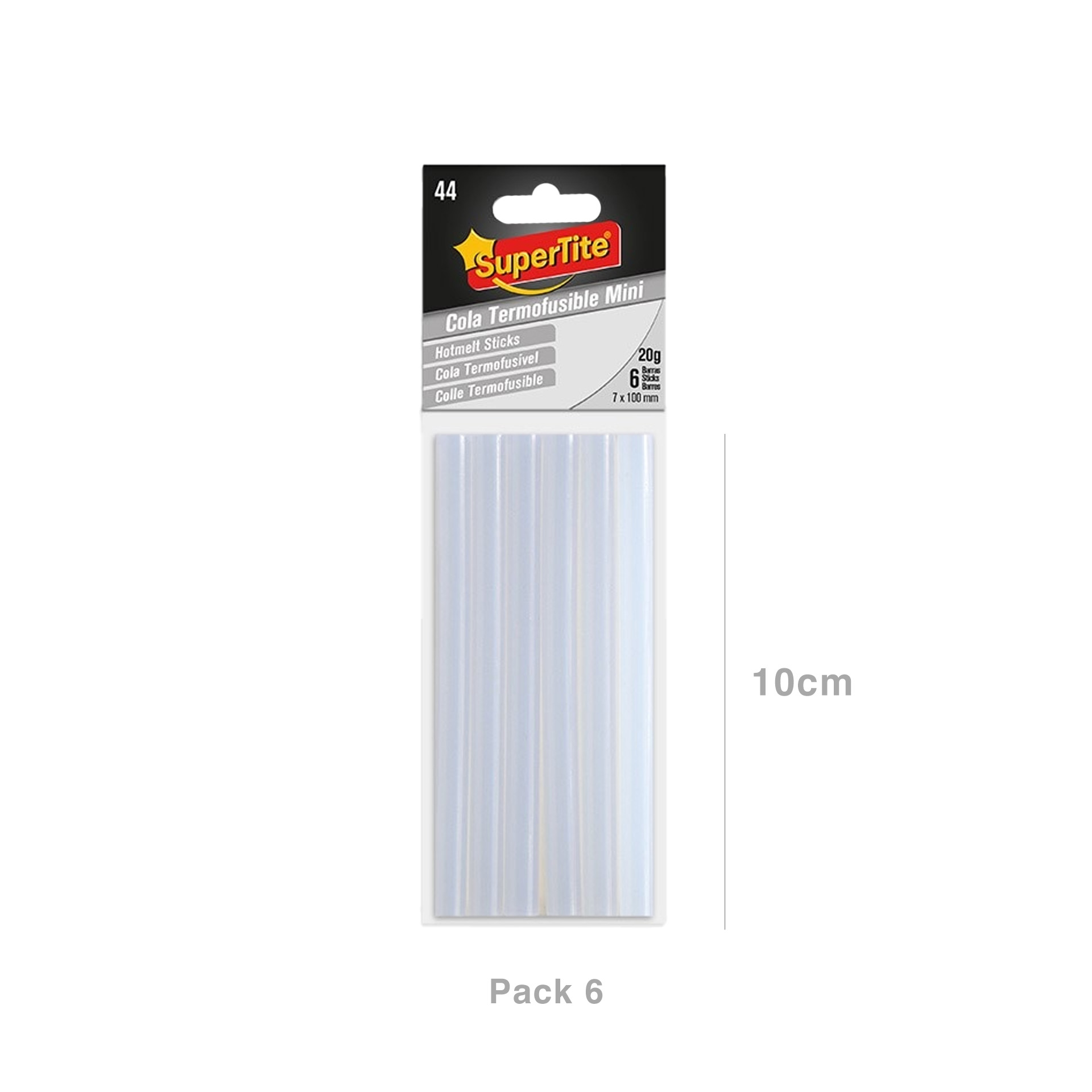 Cola Quente Supertite para Pistola Mini 20gr 7X100mm Pack 6