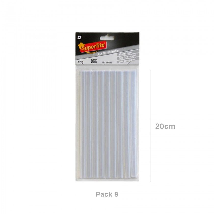 Cola Quente Supertite para Pistola Maxi 170gr 11X200mm Pack 9 Cola Quente Supertite para Pistola Maxi 170gr 11X200mm Pack 9