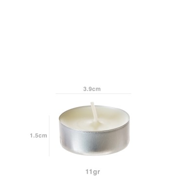 Tealight Redondo 4 Horas 3.9X1.5cm Pack 6