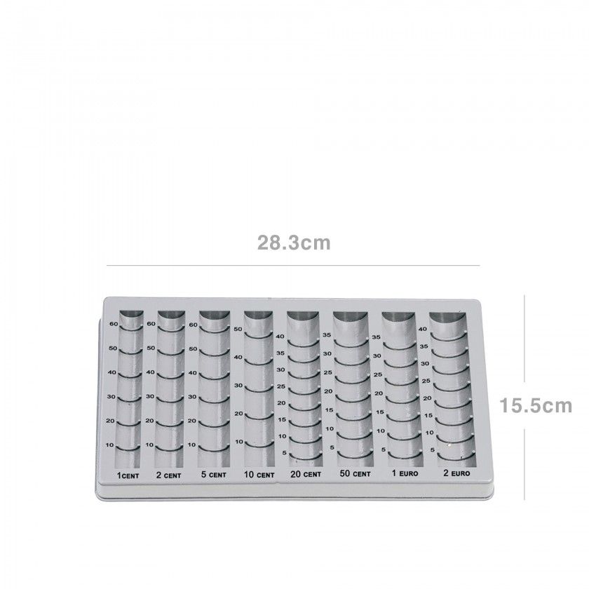 Tabuleiro Classificador Moedas Plástico Q-Connect Cinzento 15.5X28.3cm Tabuleiro Classificador Moedas Plástico Q-Connect Cinzento 15.5X28.3cm
