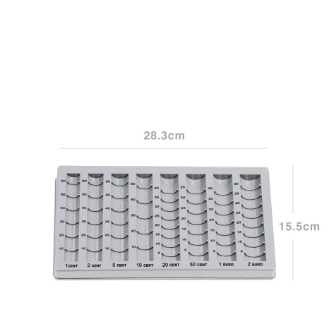 Tabuleiro Classificador Moedas Pl�stico Q-Connect Cinzento 15.5X28.3cm - Image product