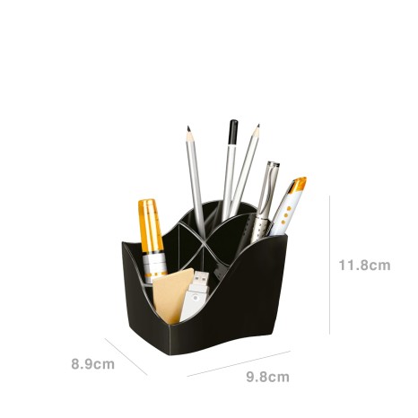 Organizador Secretária Plástico Q-Connect Preto 11.8X8.9X9.8cm - Image product
