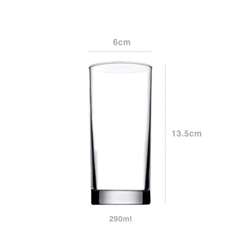 Copo Tubo Istanbul 290ml 6X13.5cm Pack 6