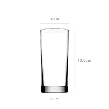 Copo Tubo Istanbul 290ml 6X13.5cm Pack 6