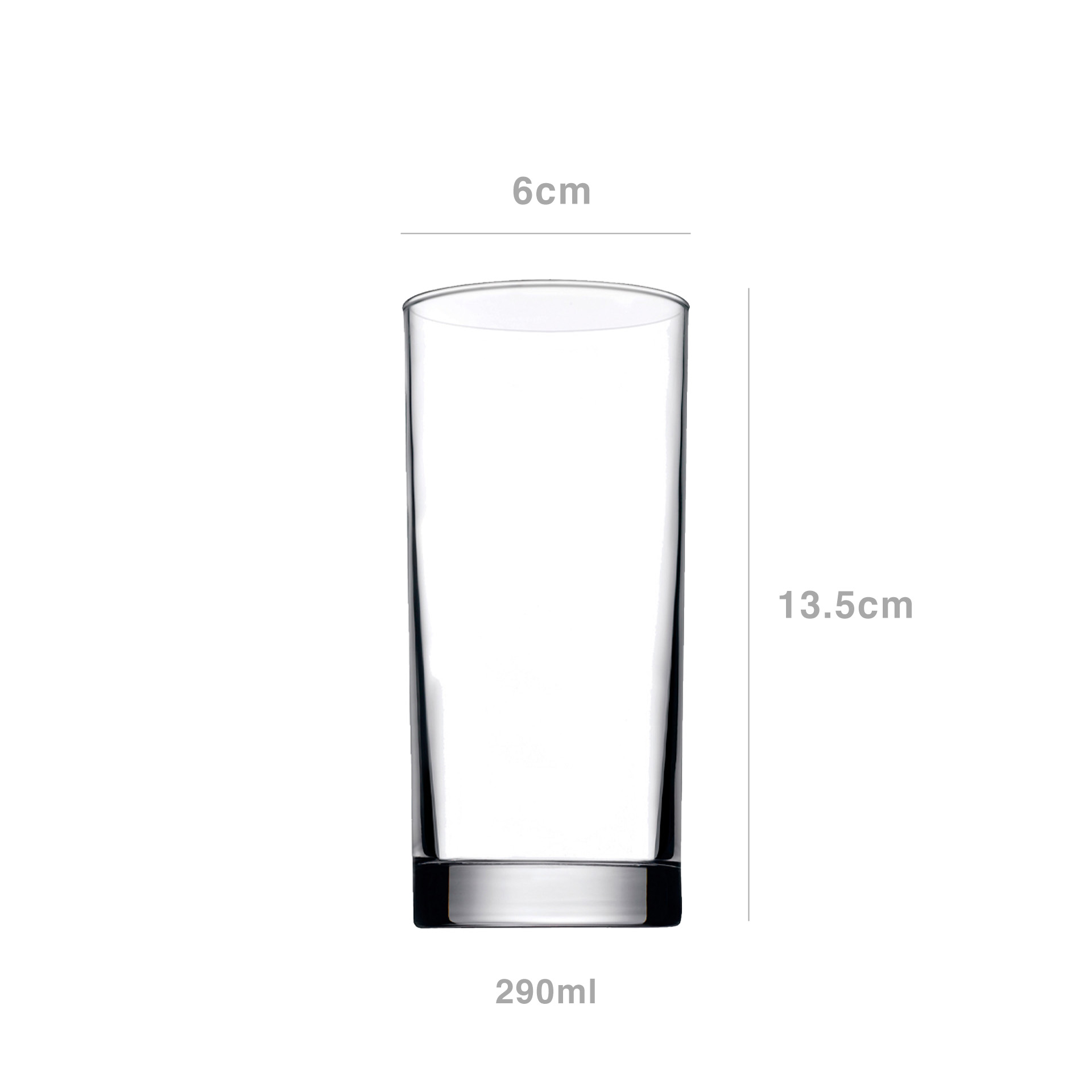 Copo Tubo Istanbul 290ml 6X13.5cm Pack 6