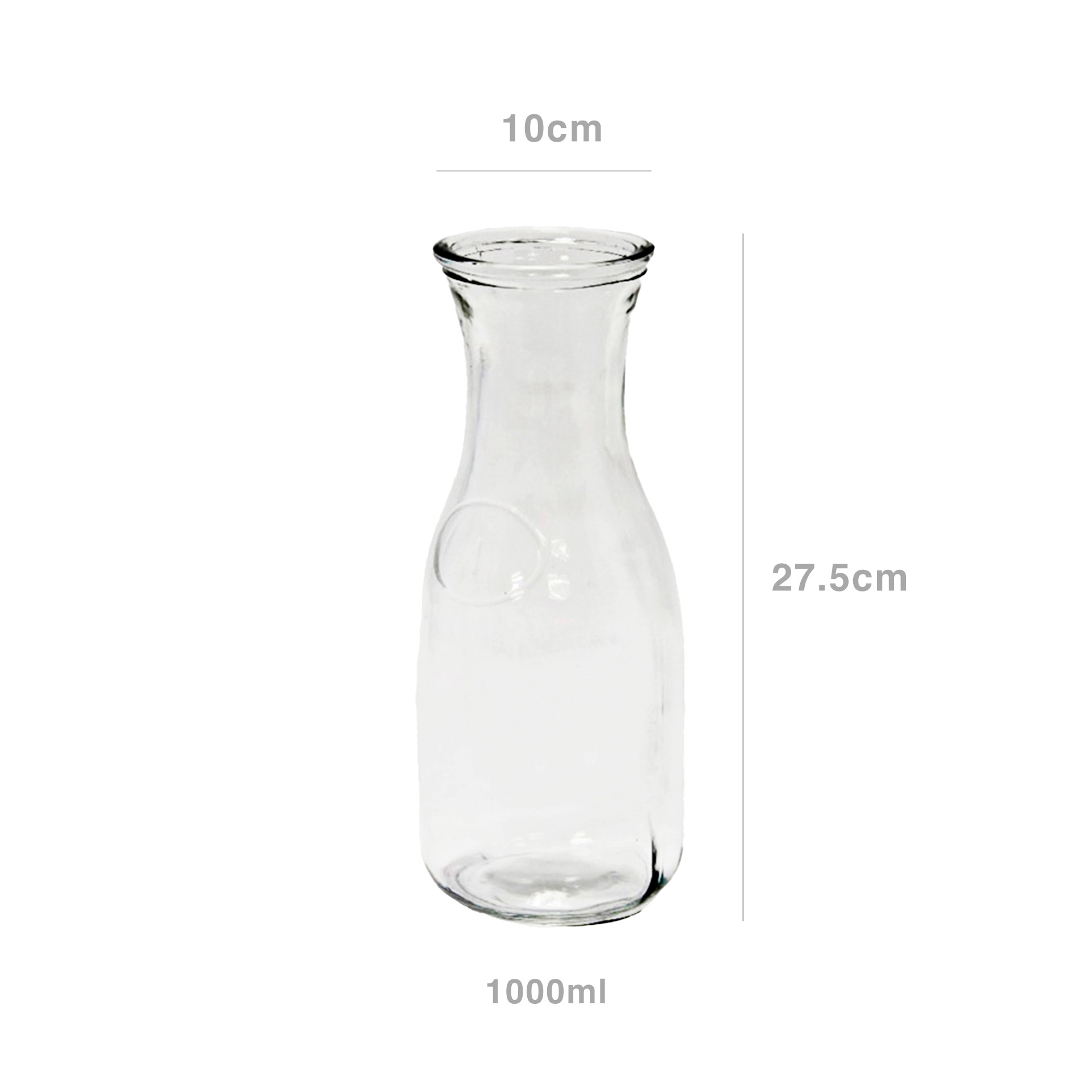 Decanter Vidro Redondo 1000ml 10X27.5cm