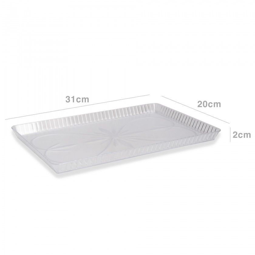 Tabuleiro Bolo Pastry Cristal 31X20X2cm Tabuleiro Bolo Pastry Cristal 31X20X2cm