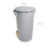 Contentor Lixo com Rodas Cinzento 80l 48X50X80cm Contentor Lixo com Rodas Cinzento 80l 48X50X80cm