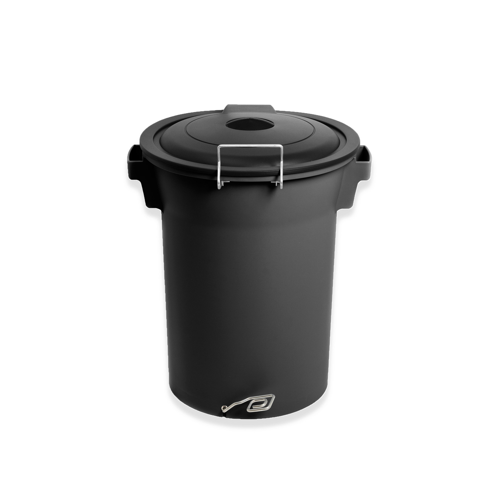 Contentor Lixo com Pedal e Tampa Preto 52l 48X50X56cm