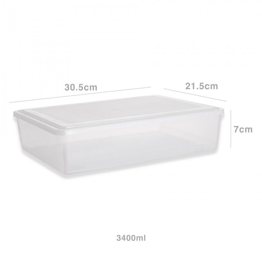 Caixa Hermética Ding Retangular Tampa Branco 3400ml 30.5X21.5X7cm Caixa Hermética Ding Retangular Tampa Branco 3400ml 30.5X21.5X7cm