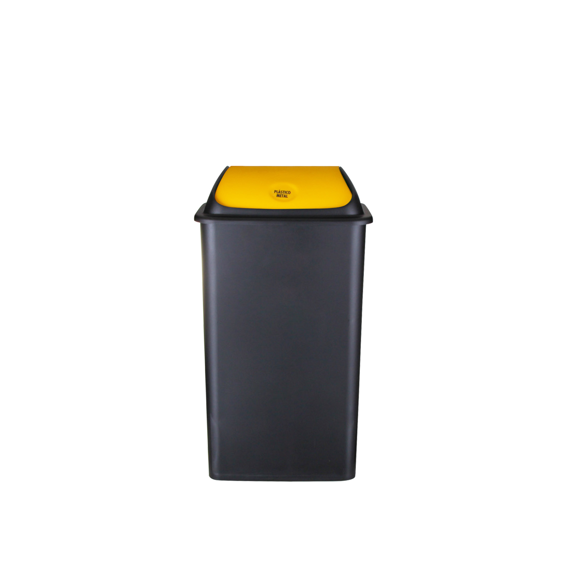 Balde com Tampa Basculante Amarelo 42l 65X36X30cm