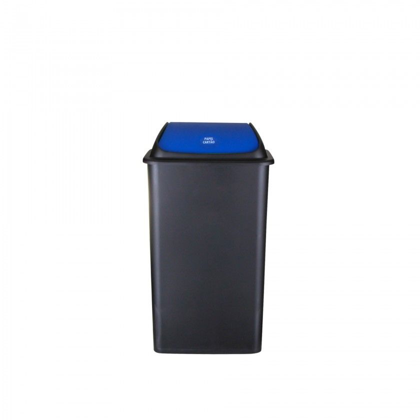 Balde com Tampa Basculante Azul 42l 65X36X30cm