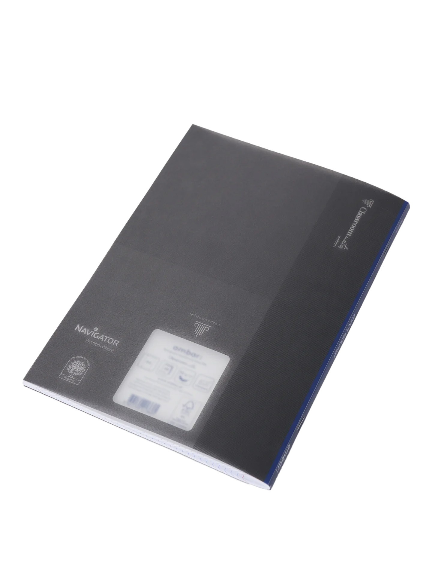 Caderno Agrafado ClassroomMates Capa Plástica Preta 90gr A4 48 Folhas Pautado