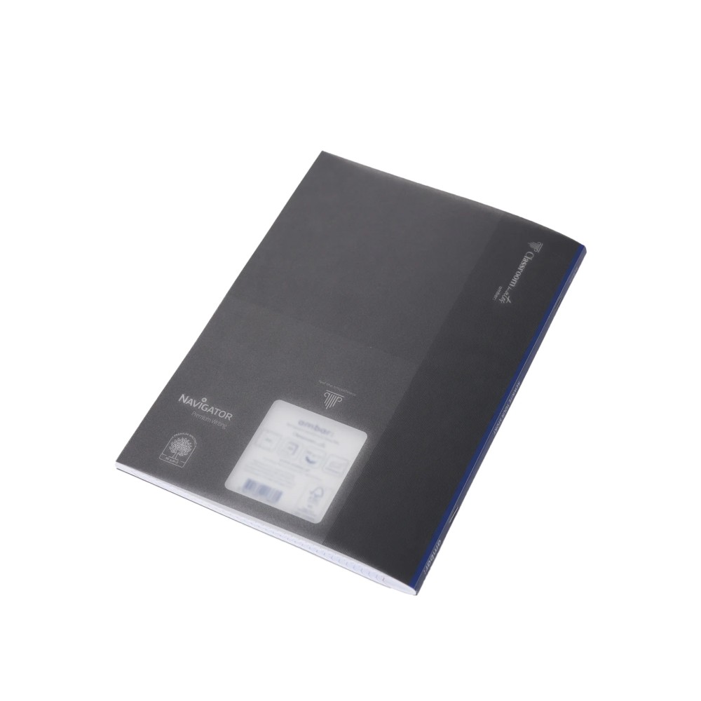 Caderno Agrafado ClassroomMates Capa Plástica Preta 90gr A4 48 Folhas Pautado