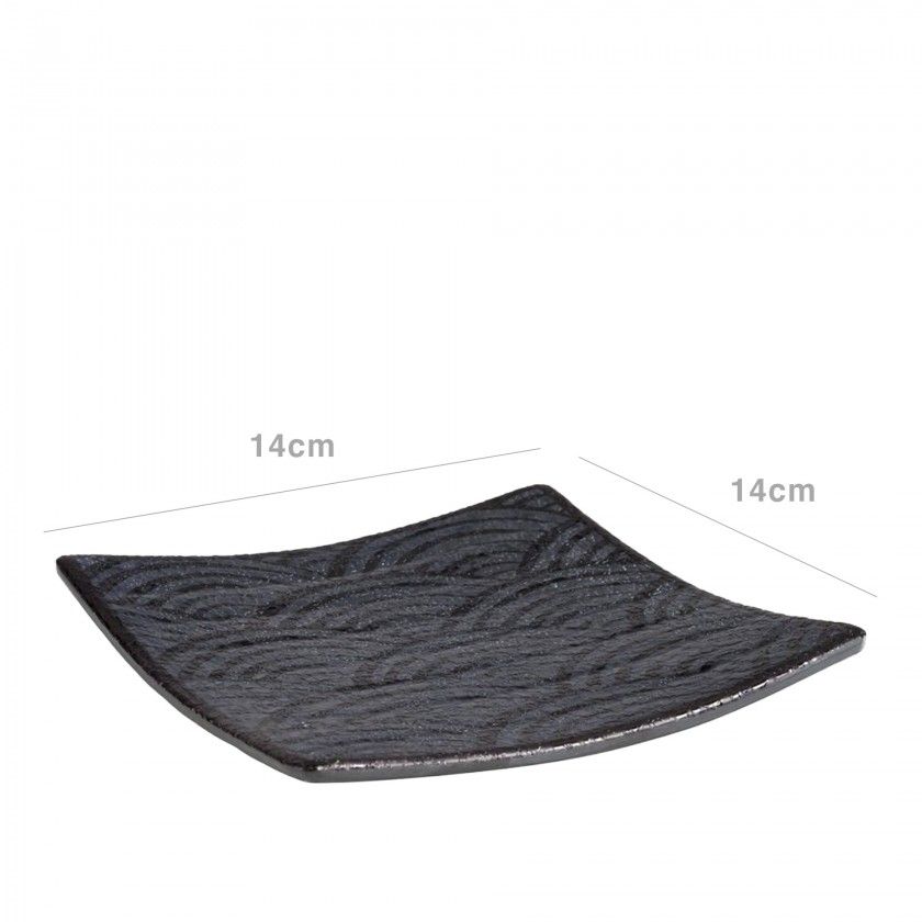 Bandeja Melamina Dark Wave 14X14X2cm