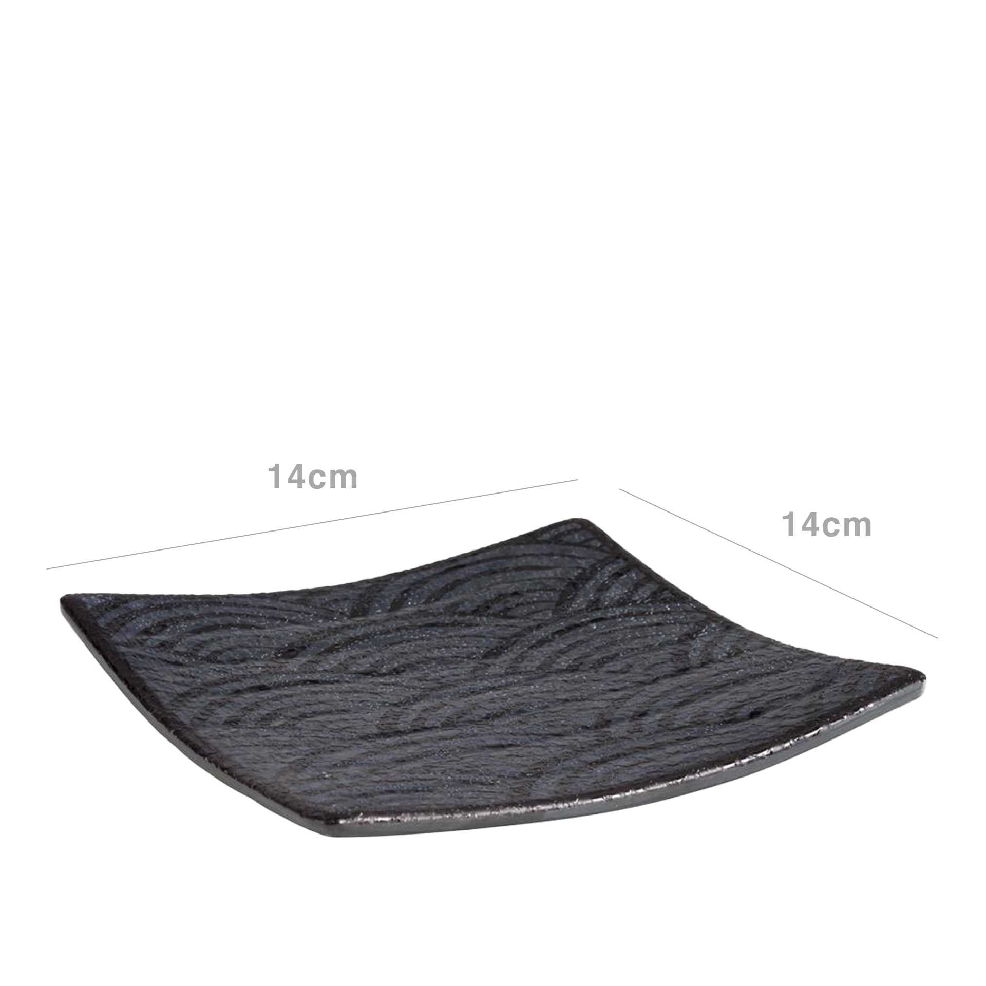 Bandeja Melamina Dark Wave 14X14X2cm