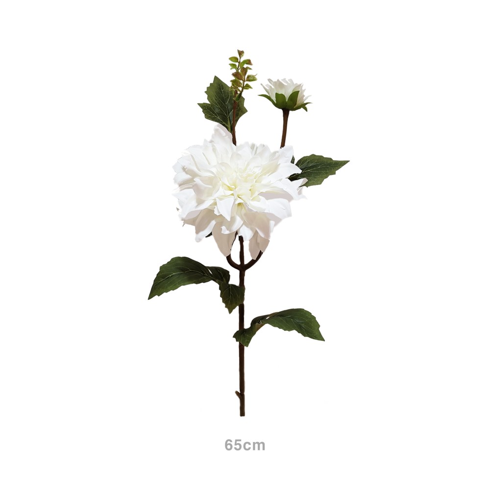 Haste D�lia com Bot�o Branco 65cm