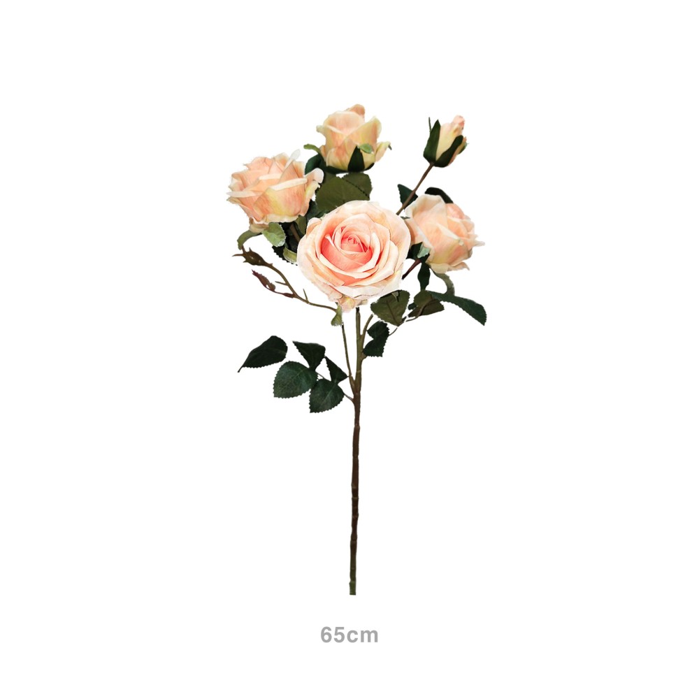 Haste Mini Rosas 4 Bot�es Creme 65cm