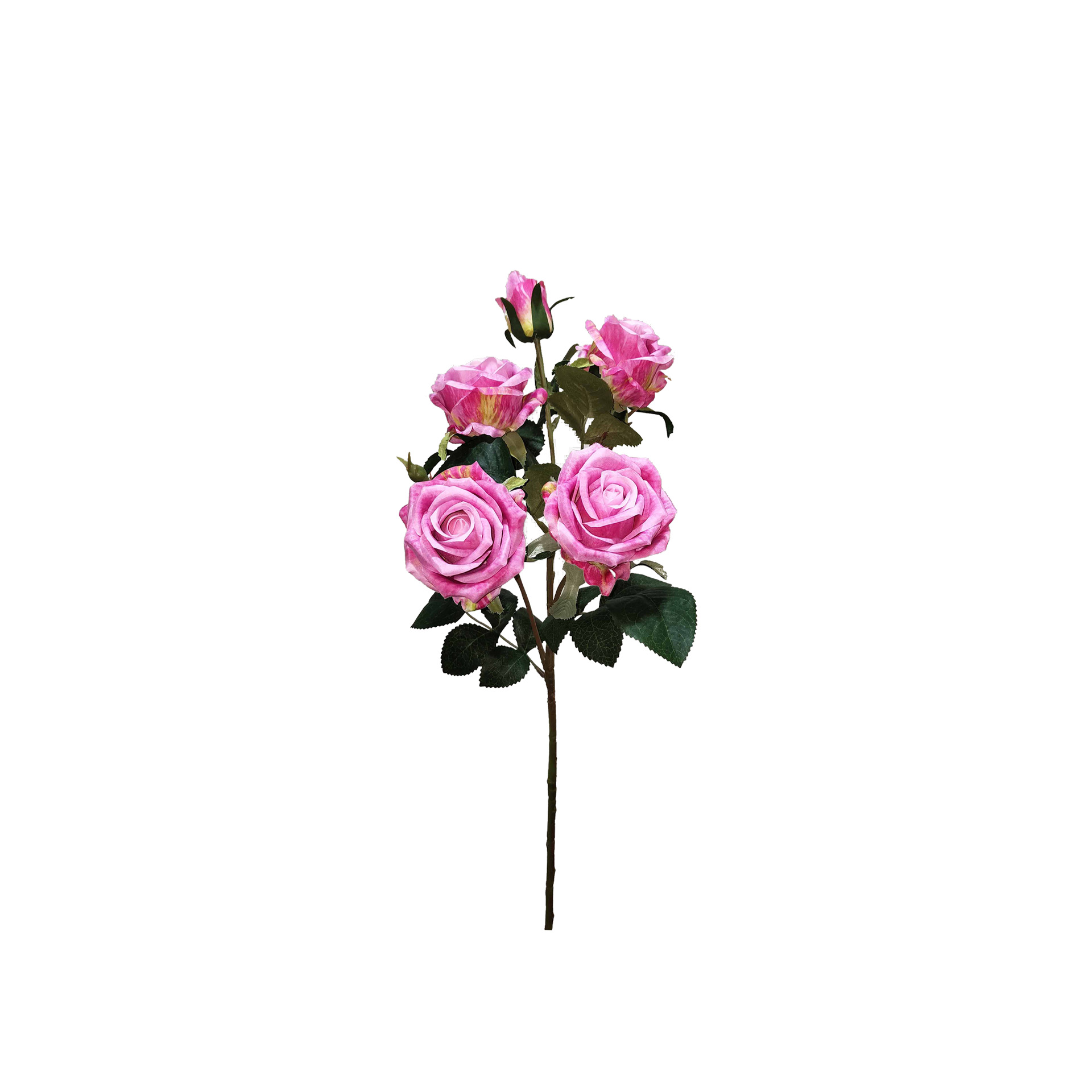 Haste Mini Rosas 4 Botões Rosa 65cm