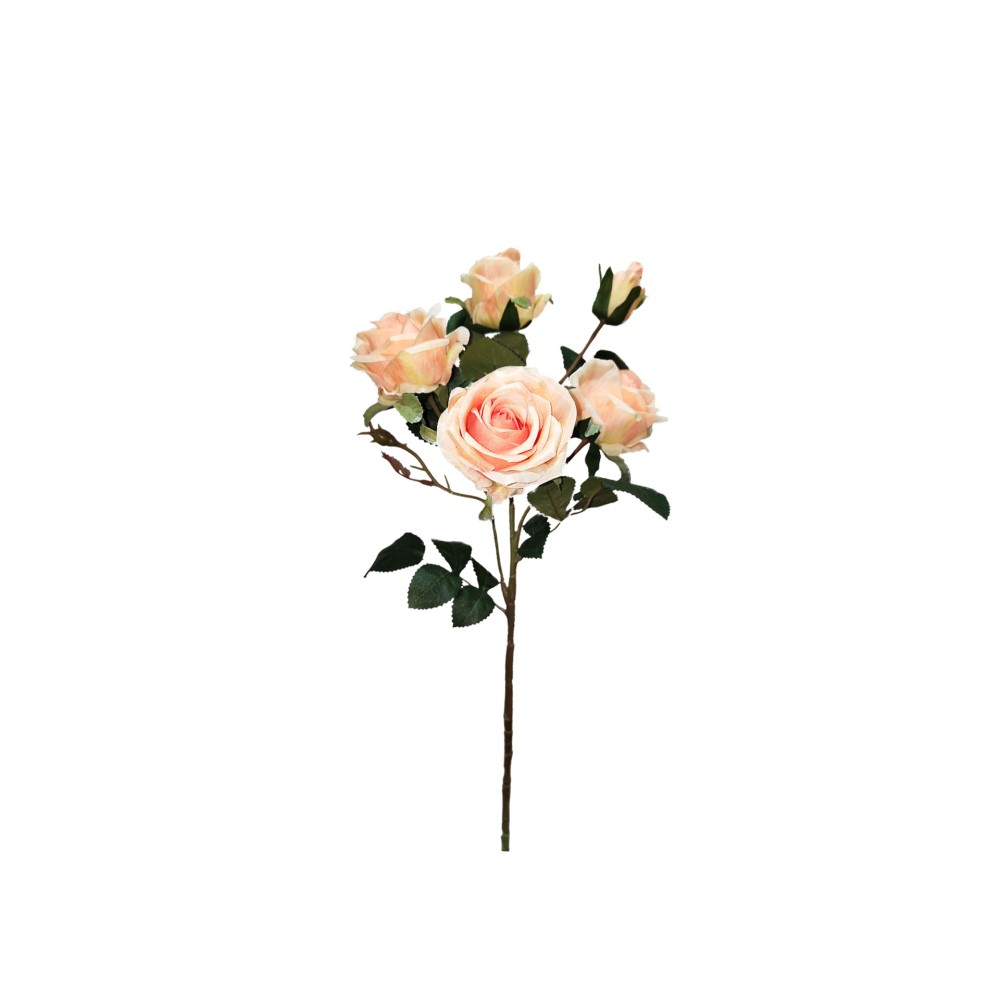 Haste Mini Rosas 4 Bot�es Creme 65cm