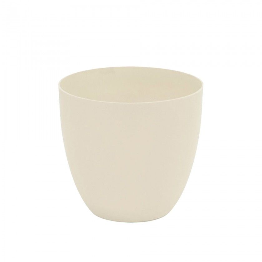 Vaso Plstico Tes Redondo Ecru 30L 38X33cm