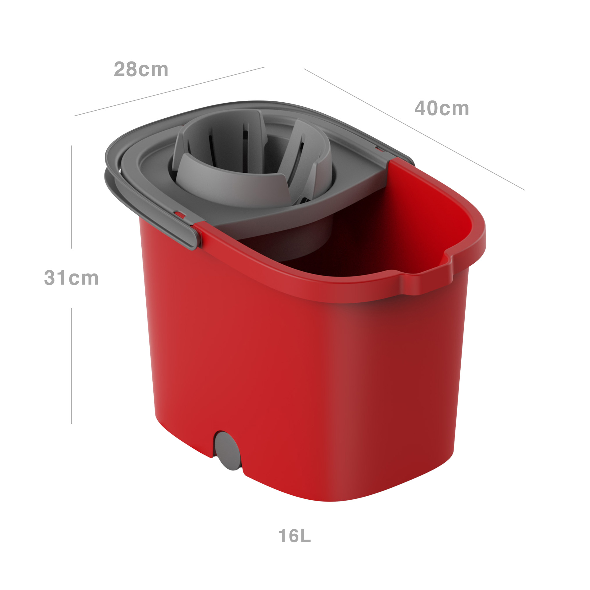 Balde com Espremedor Plástico Smart 16l 40X28X31cm