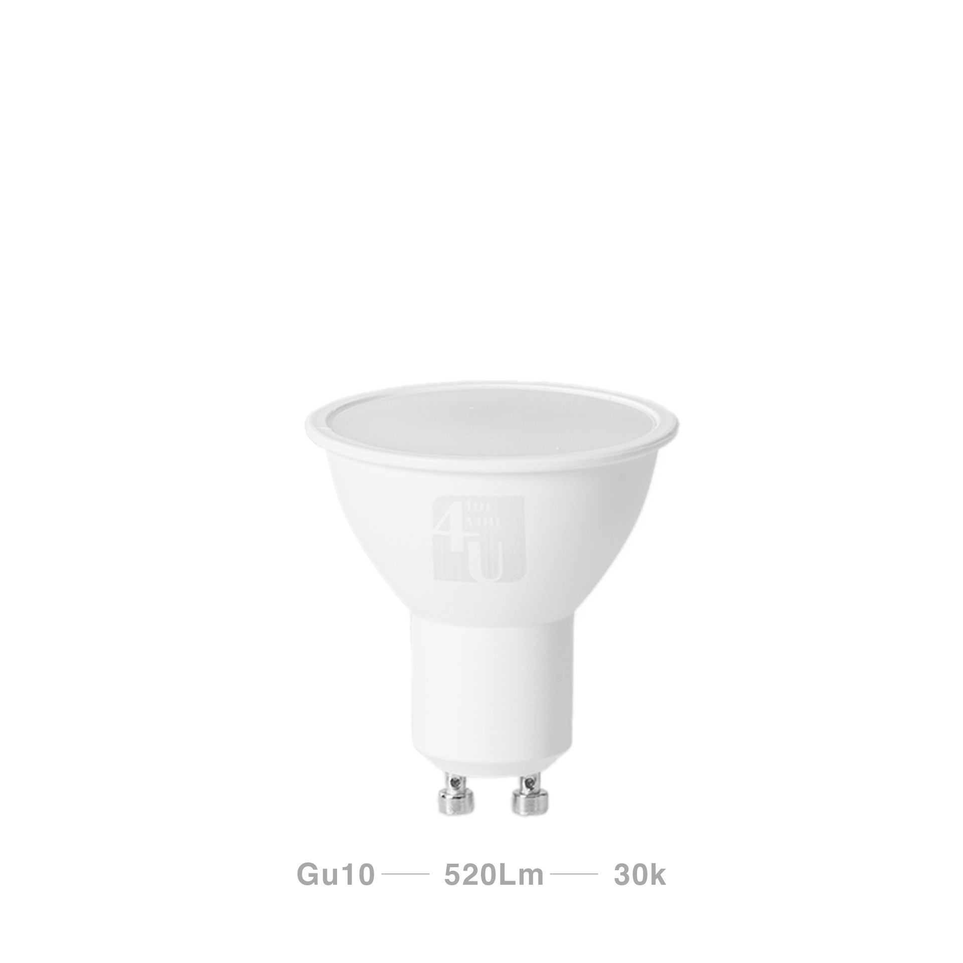 Lâmpada Led 4U Gu10 520Lm 30K Luz Quente
