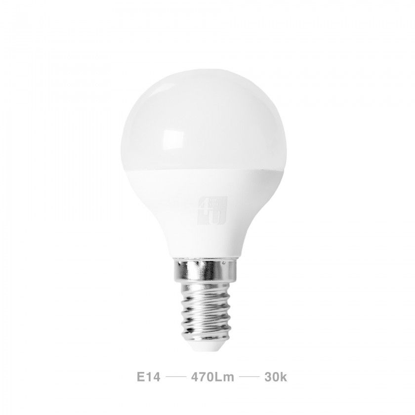 Lmpada Esfrica Led 4U E14 470Lm 30K Luz Quente