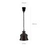 Candeeiro Aquecimento Infravermelho Extensível Preto 275w 50-60cm Candeeiro Aquecimento Infravermelho Extensível Preto 275w 50-60cm