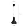 Candeeiro Aquecimento Extensível Preto 275w 50-60cm Candeeiro Aquecimento Extensível Preto 275w 50-60cm