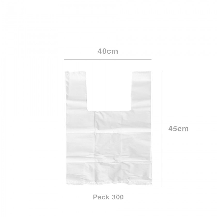 Saco Alimentar com Alça Branco 40X45cm 300 Unidades Saco Alimentar com Alça Branco 40X45cm 300 Unidades