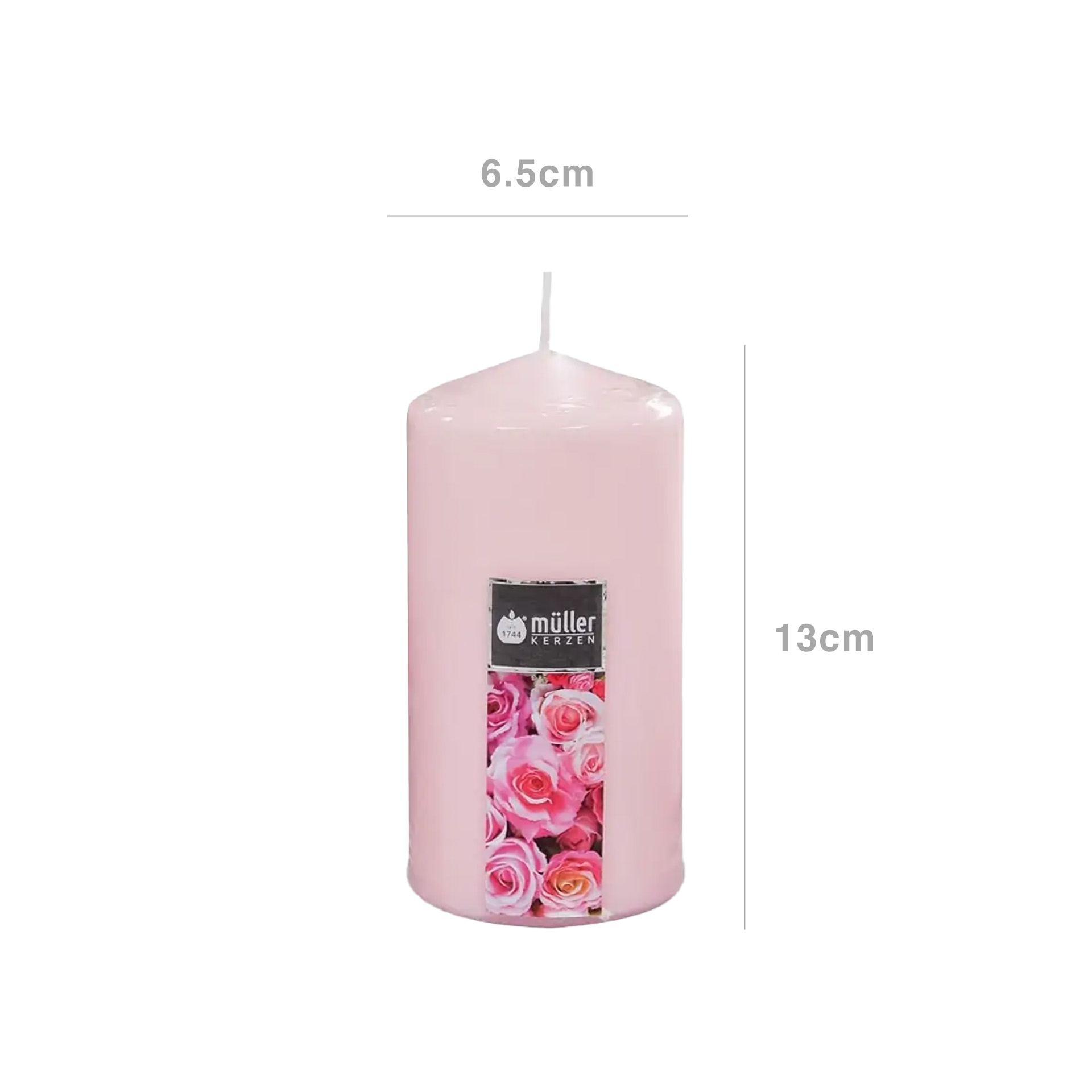 Vela Pilar Aroma Muller Rosas 40H 6.5X13cm