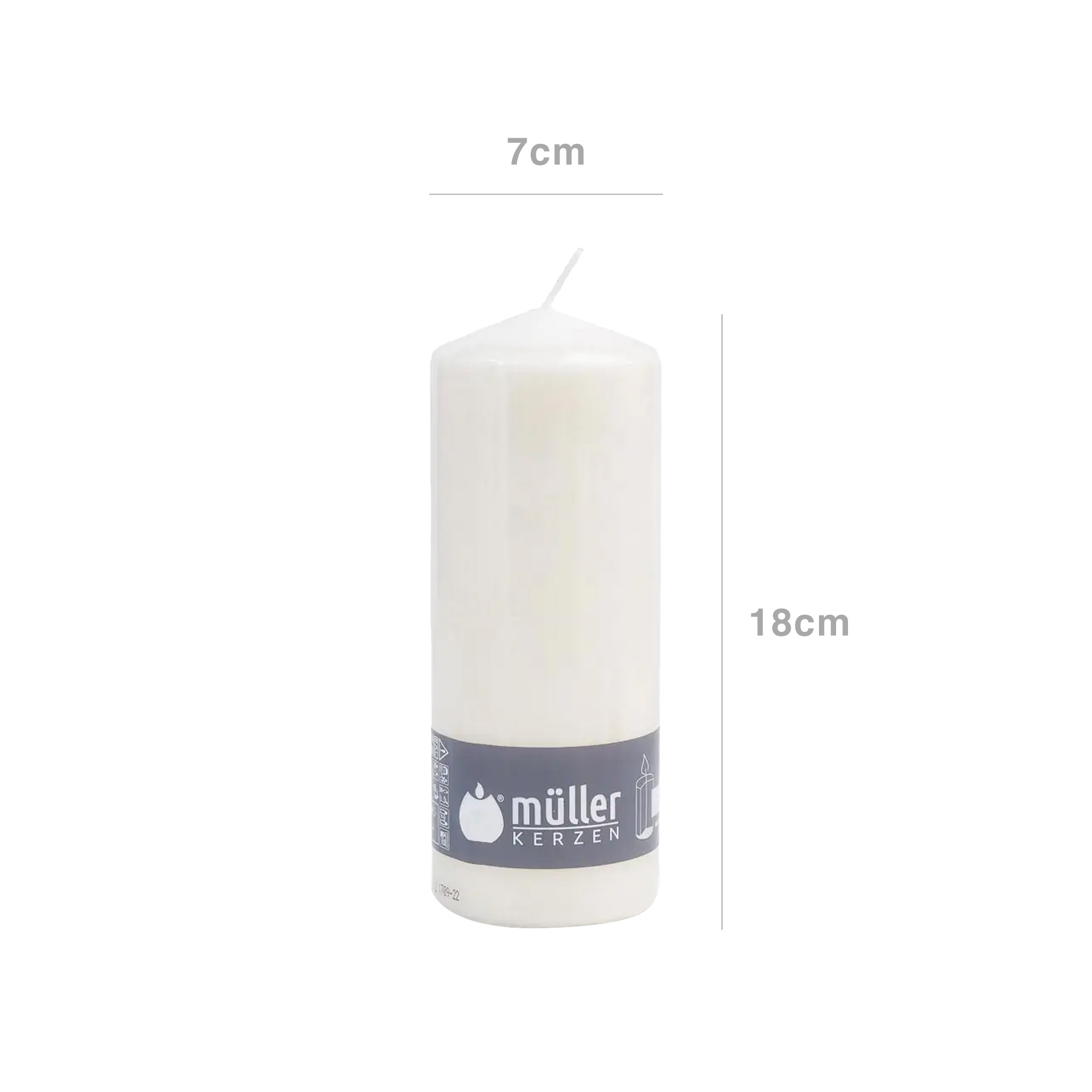 Vela Pilar Muller Redonda Bege 7X18cm