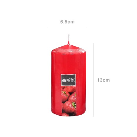 Vela Pilar Aroma Muller Morango 40H 6.5X13cm - Image product