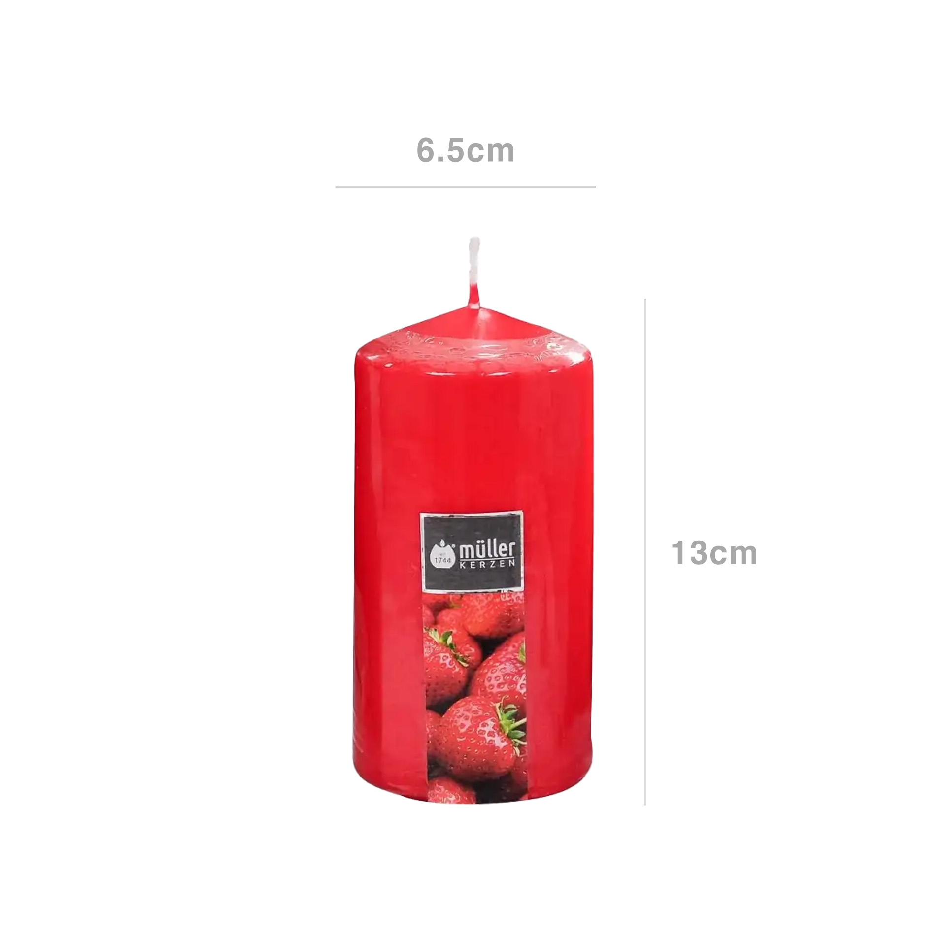 Vela Pilar Aroma Muller Morango 40H 6.5X13cm