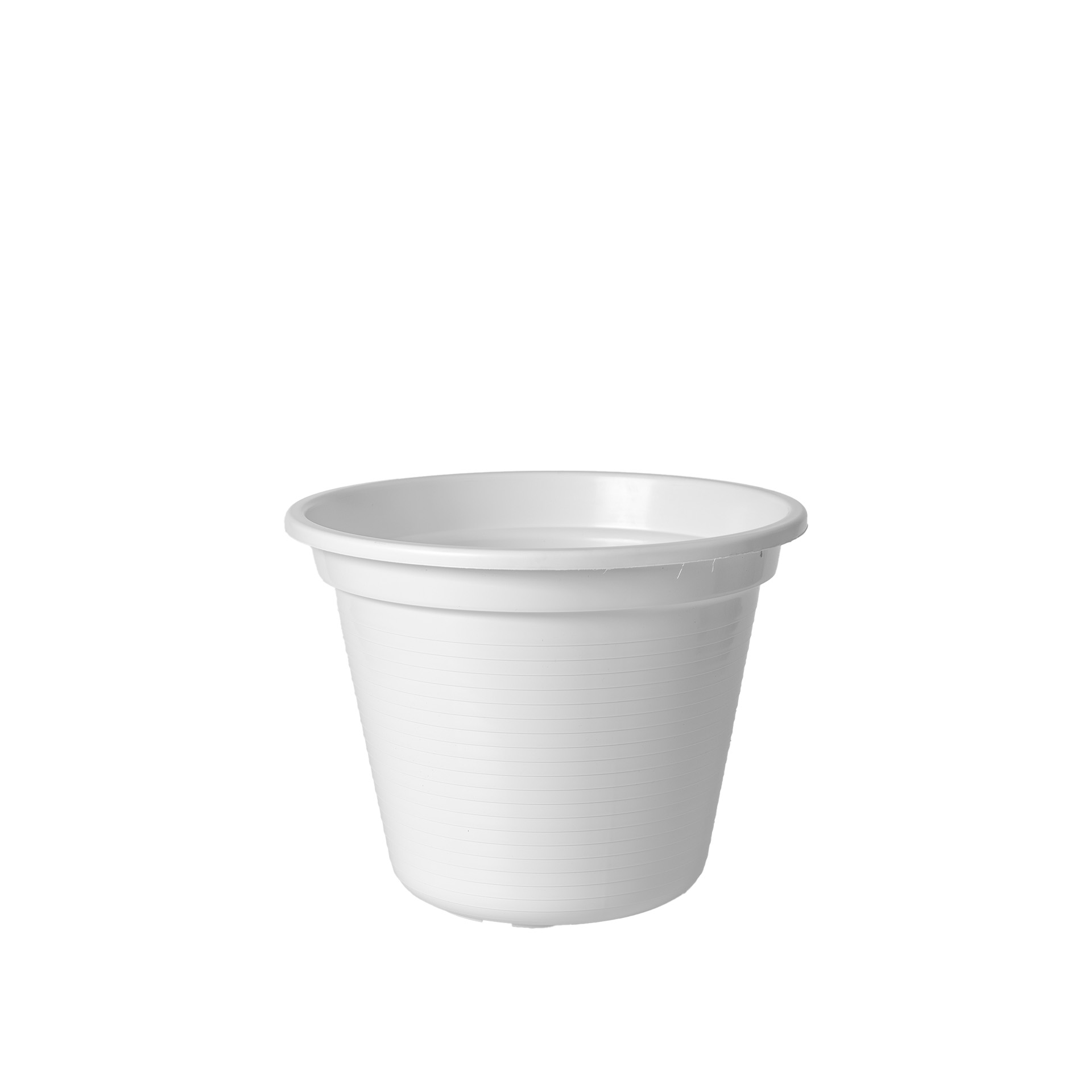 Vaso Plástico Tradicional Brilho Redondo Branco 20cm