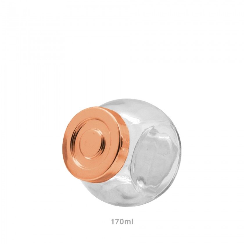 Frasco Hermético MyGlass com Tampa Cobre 170ml Pack 3 Frasco Hermético MyGlass com Tampa Cobre 170ml Pack 3